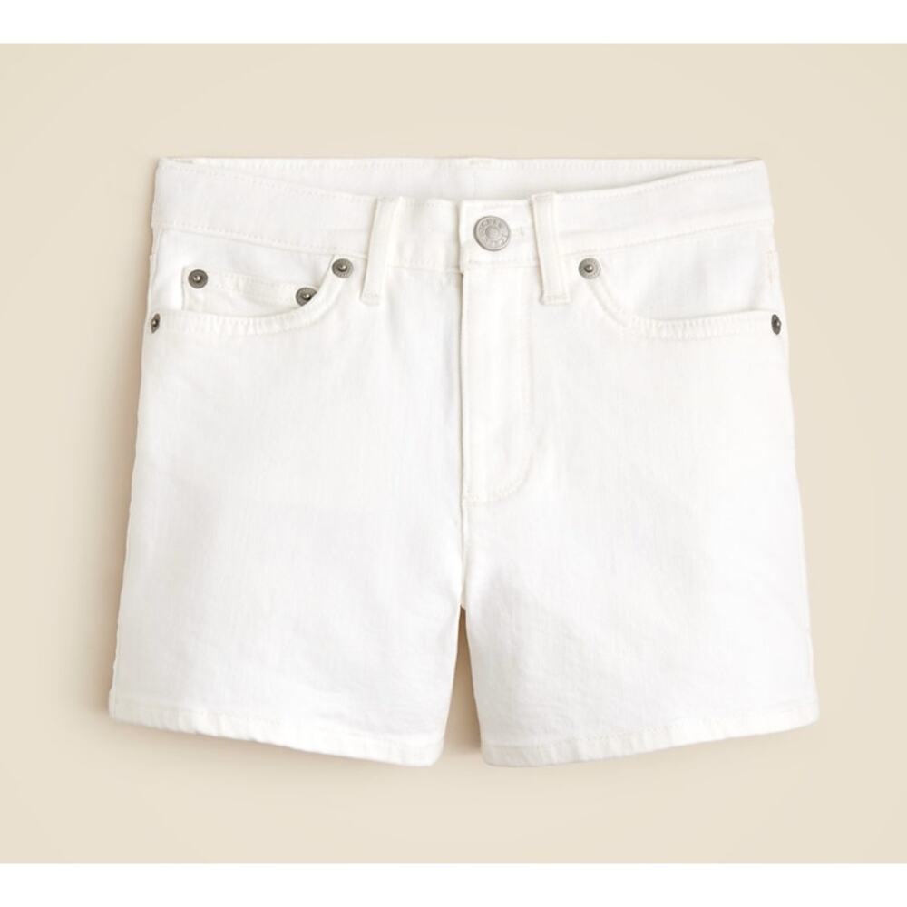Crewcuts J.Crew Denim Short Girls 10 White High Rise Internal Elastic Waistband